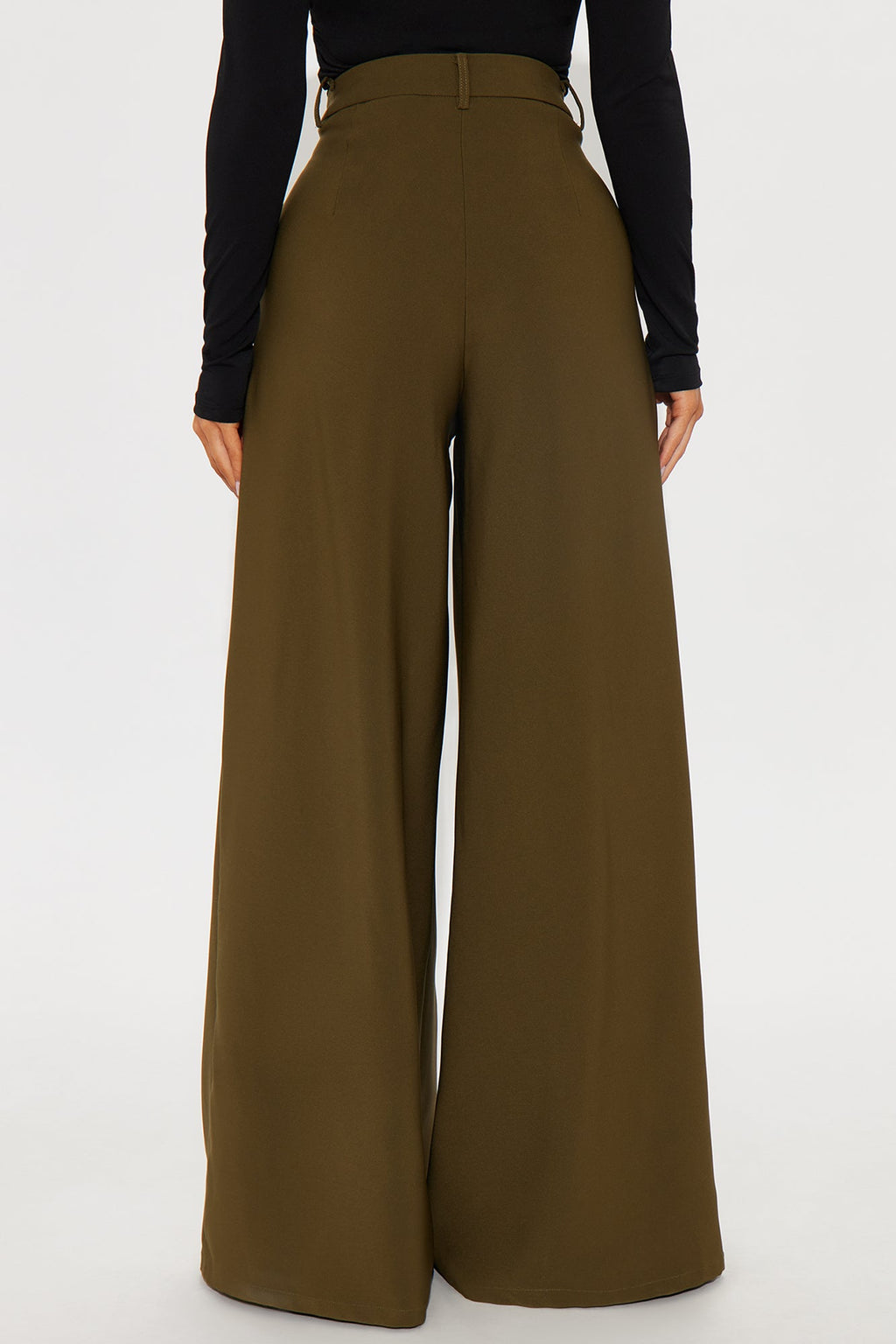 Karianna Crepe Woven Wide Leg Pant 33 - Olive