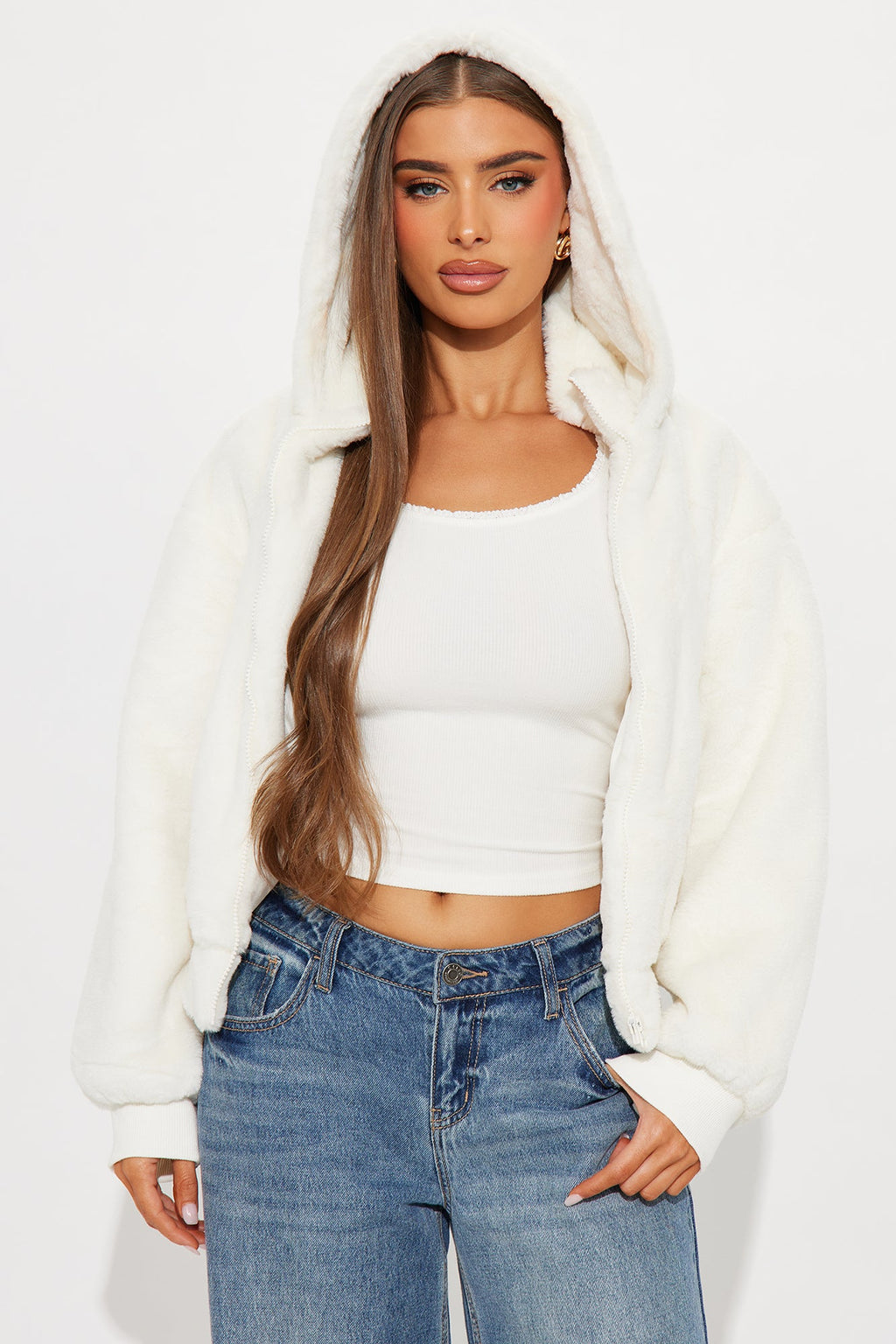 Warm Cuddles Faux Fur Jacket - White