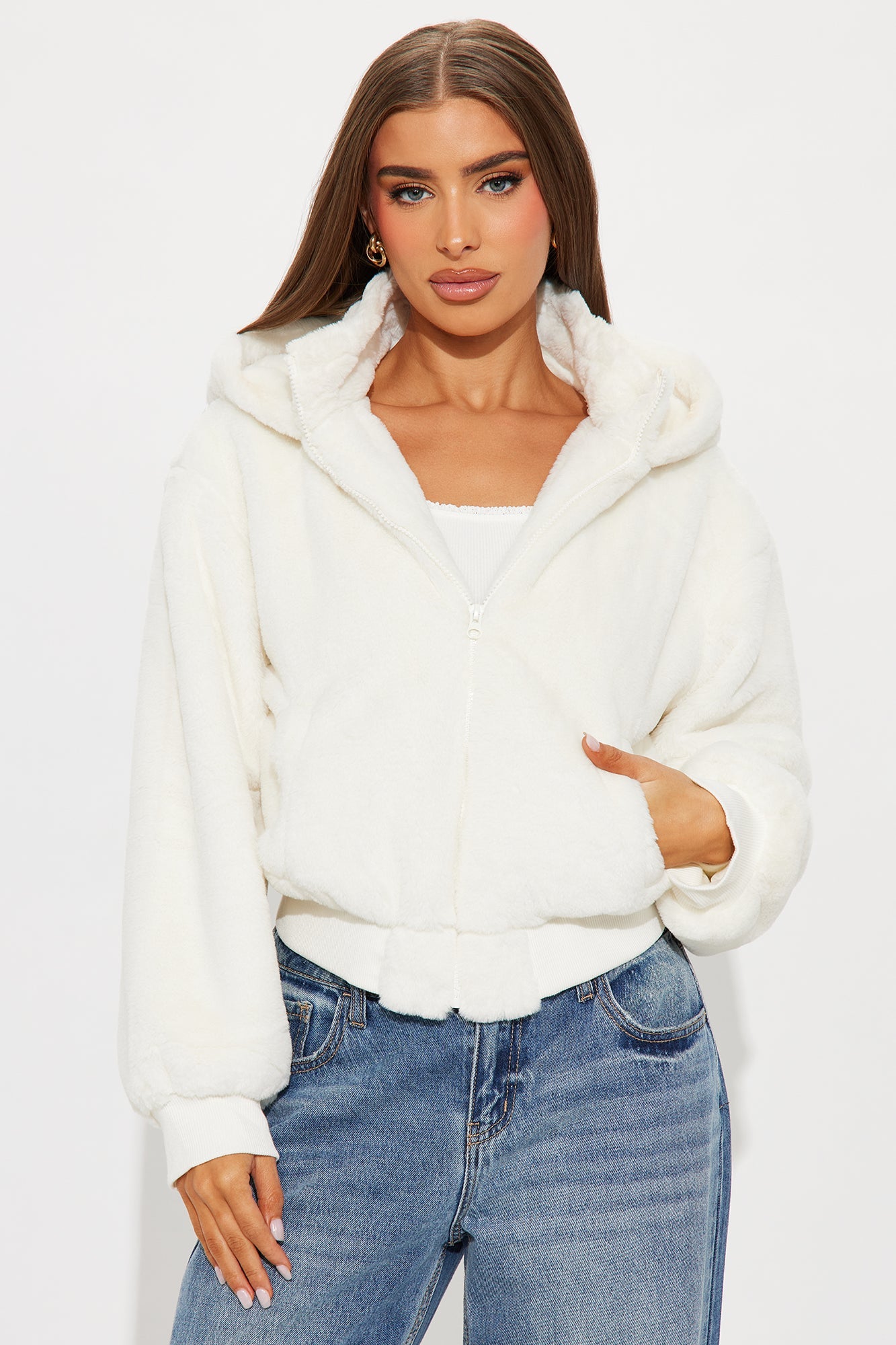 Warm Cuddles Faux Fur Jacket - White