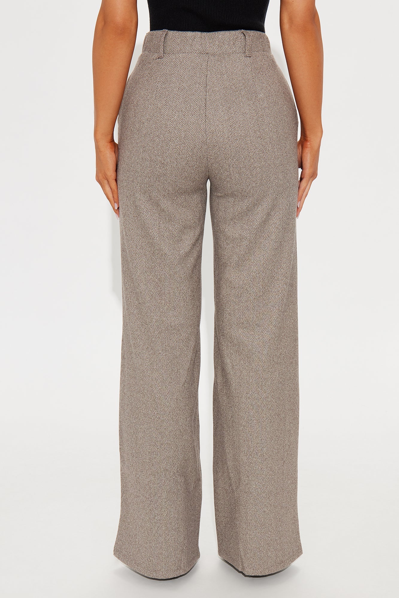 Marlena High Rise Wide Leg Pant 33 - Brown