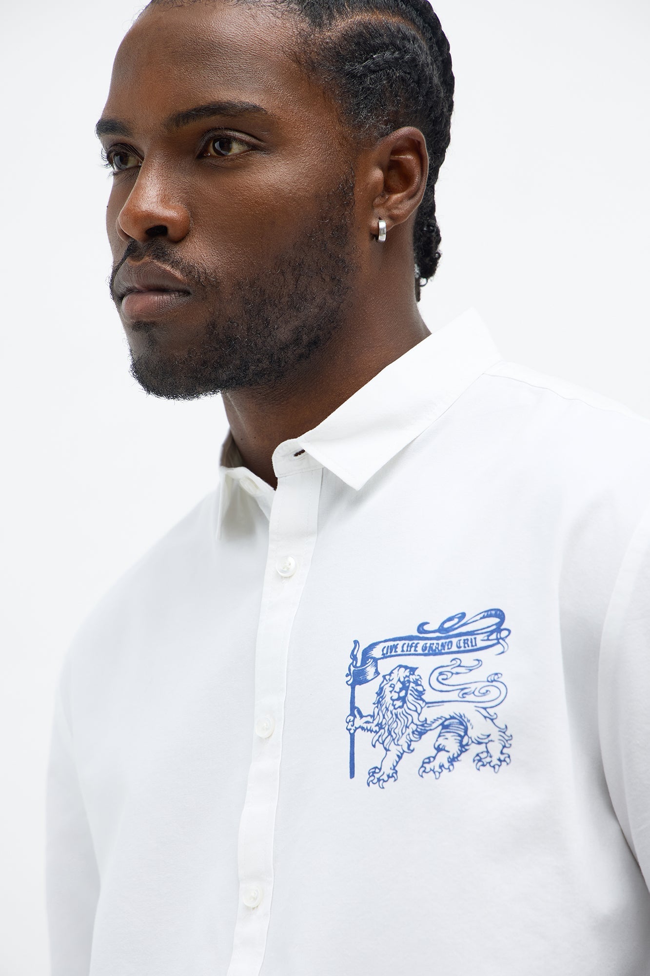 Relaxed Grand Cut Short Sleeve Button up - White