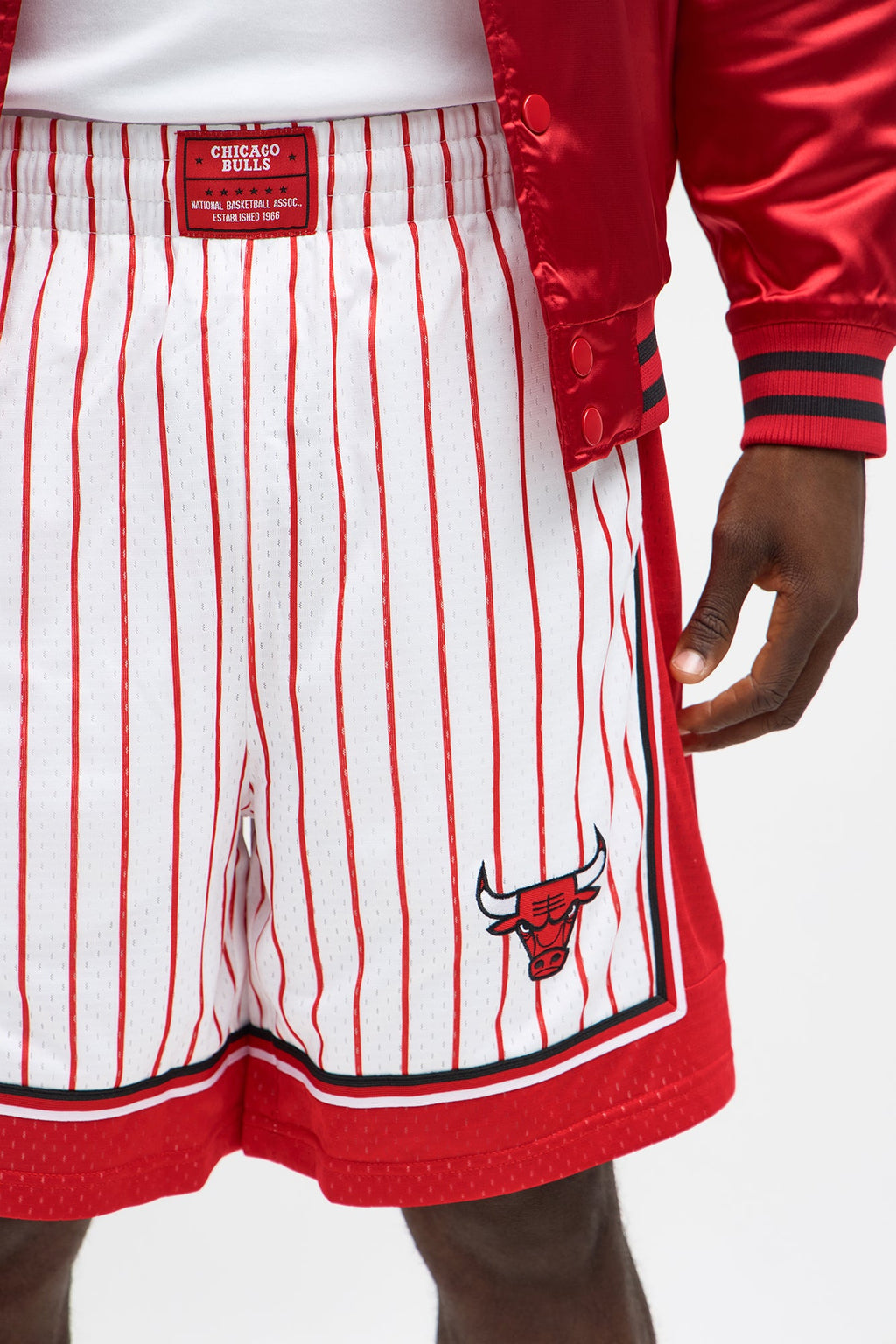 Bulls Relaxed Fit Striped Shorts - Cream