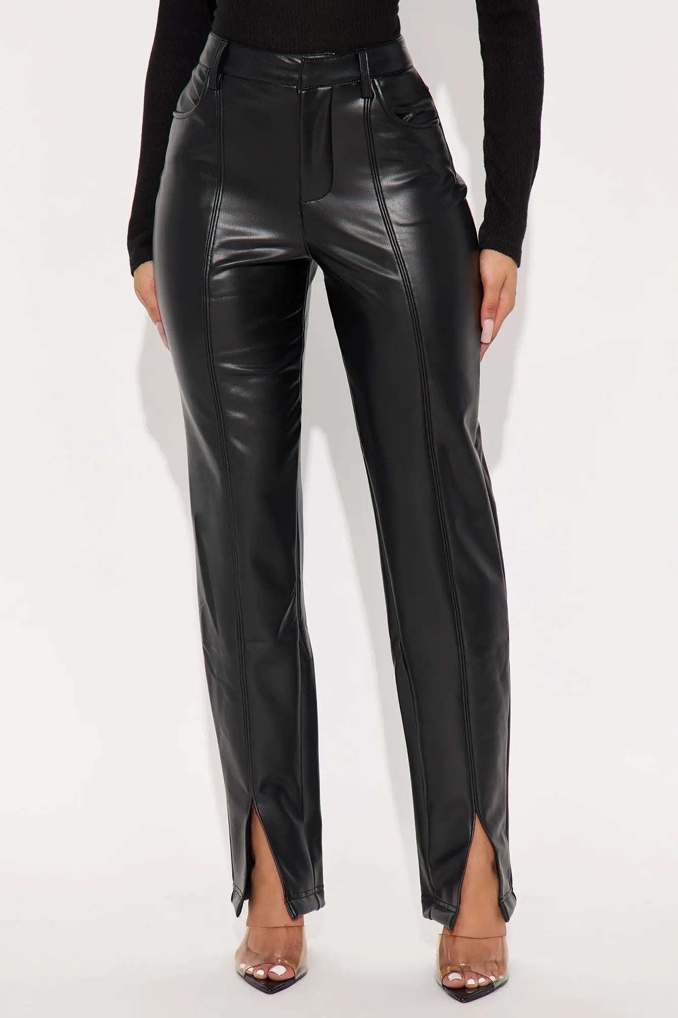 Mackenzie Faux Leather Pant - Black 