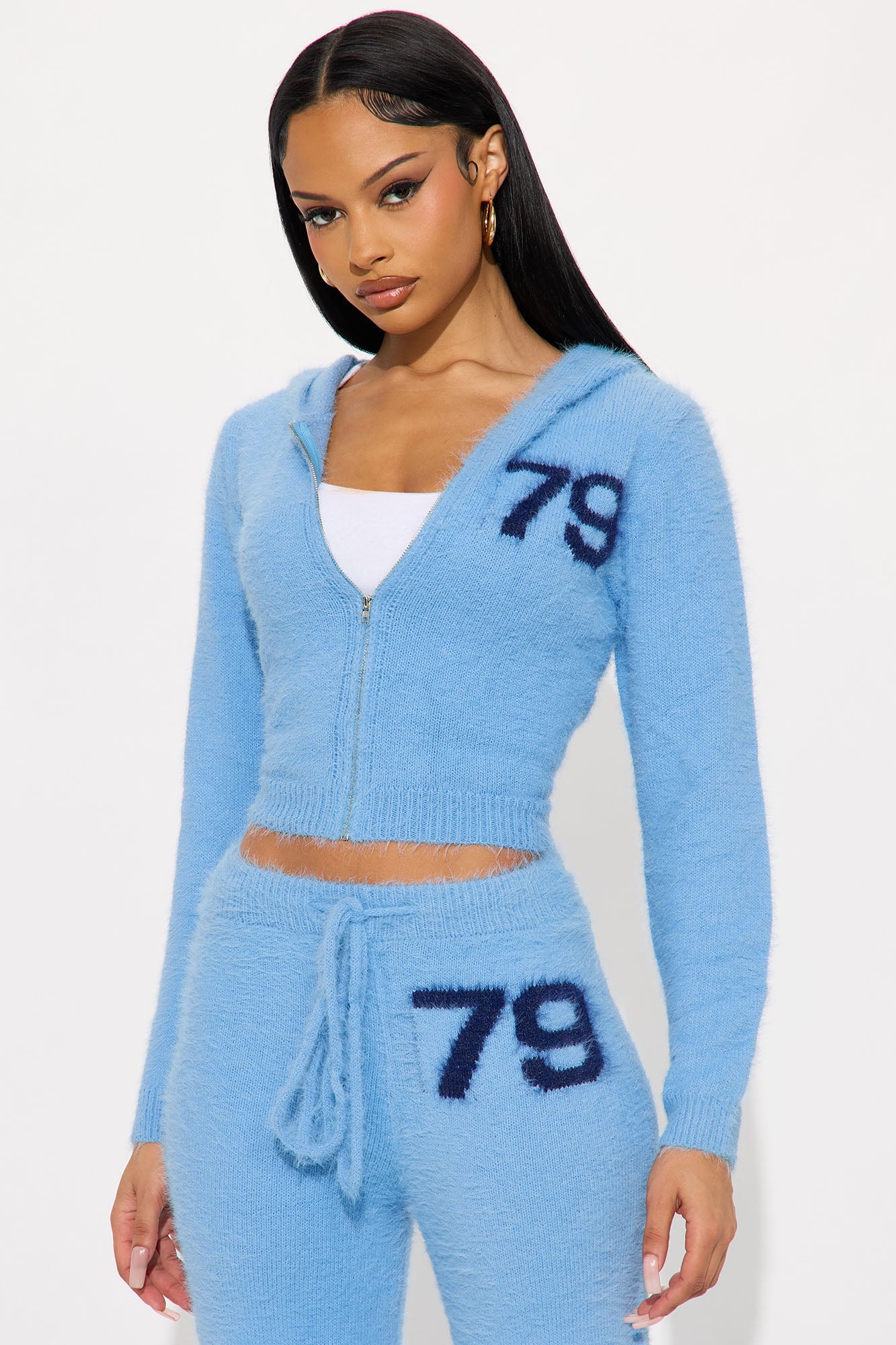Riley Cozy Pant Set - Light Blue 