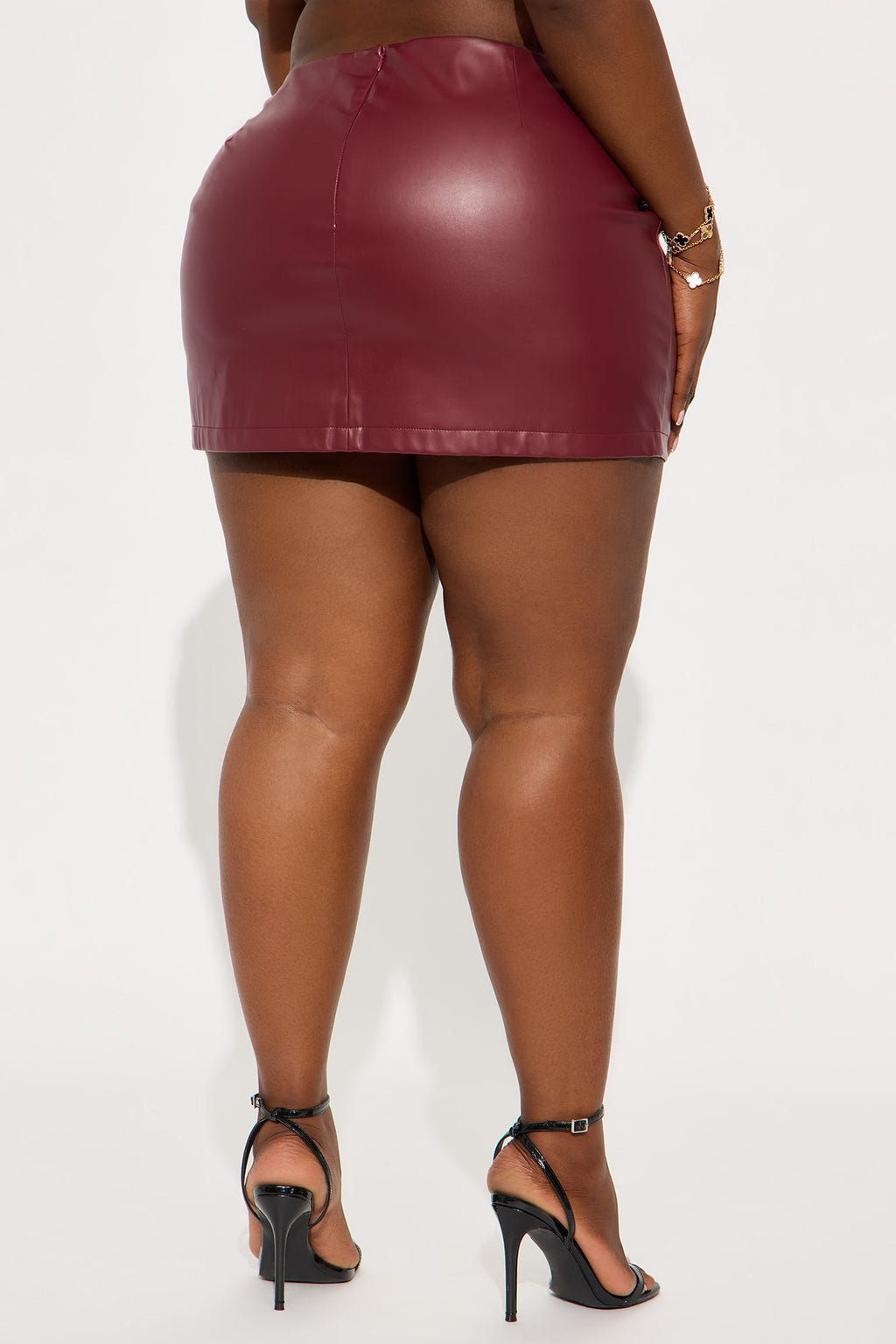 Take Notes Faux Leather Micro Mini Skirt - Burgundy
