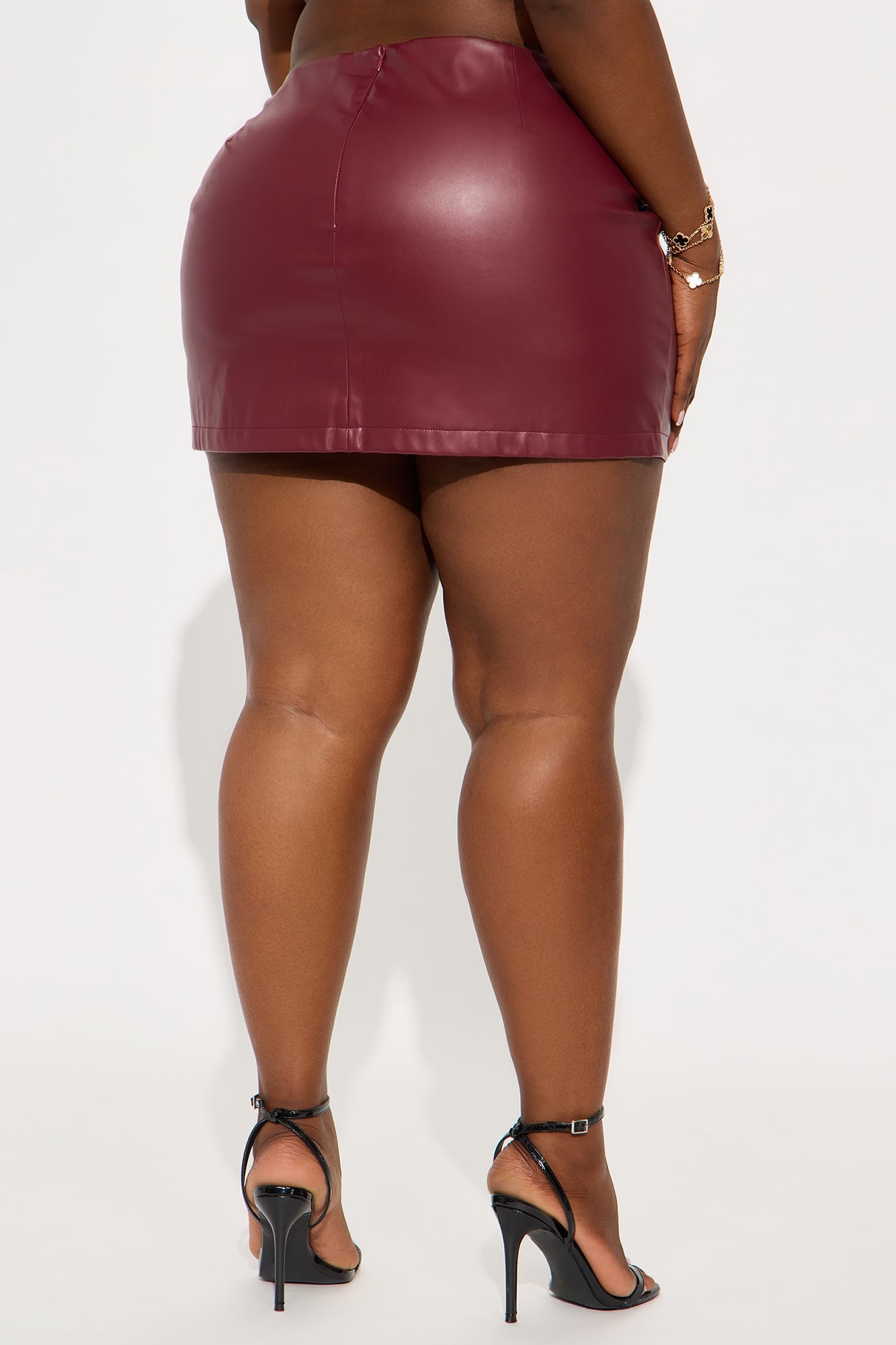 Take Notes Faux Leather Micro Mini Skirt - Burgundy