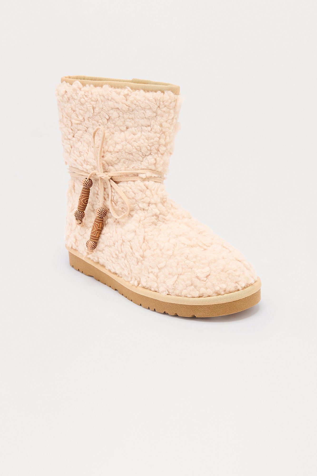 Calgary Faux Fur Booties - Nude