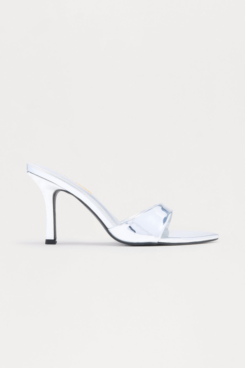 Lorali Faux Patent Heart Heels - Silver