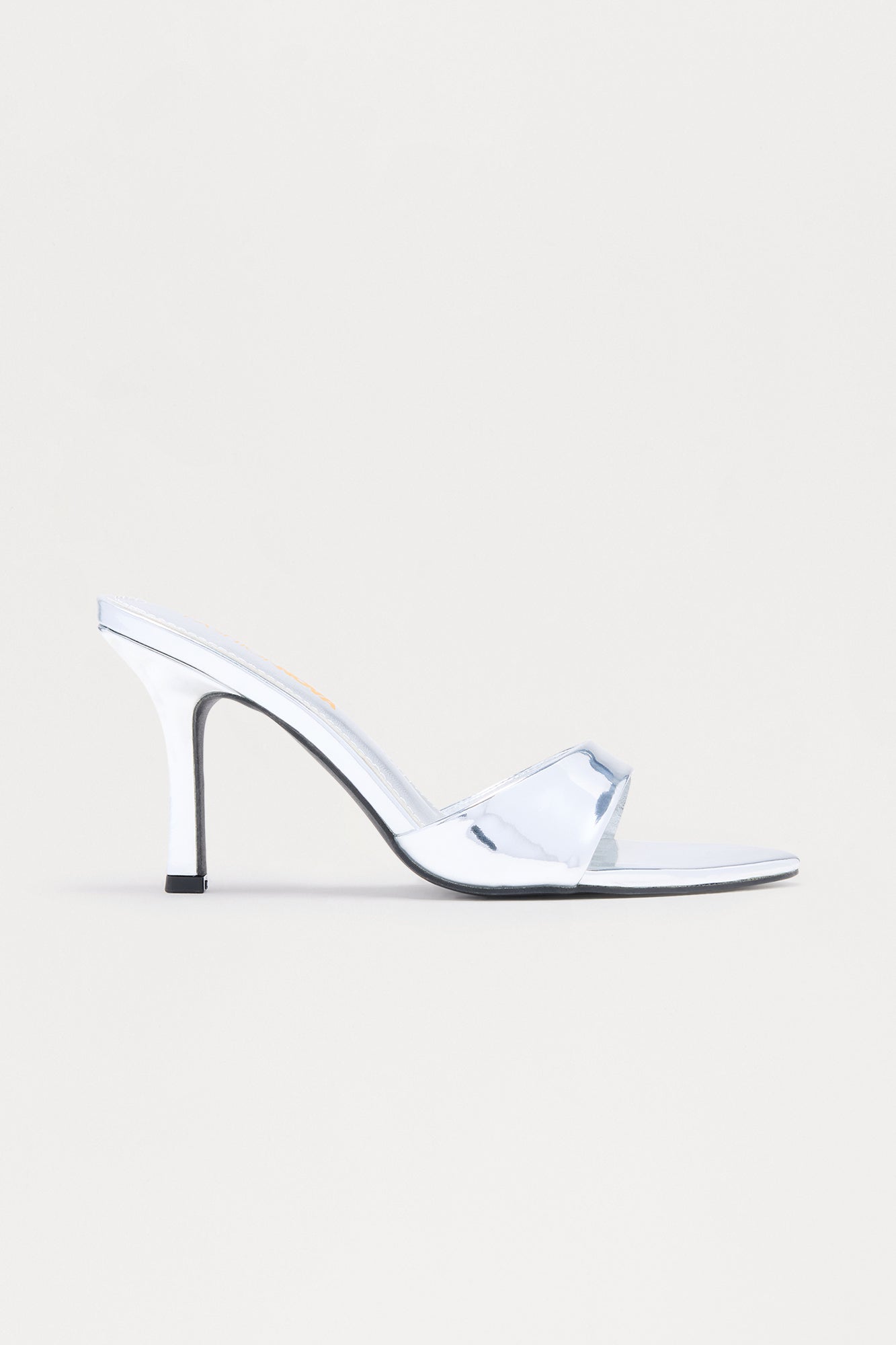 Lorali Faux Patent Heart Heels - Silver