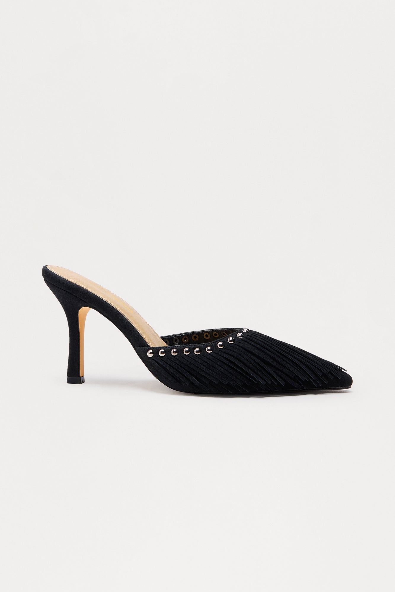 Indio Studded Fringe Pumps - Black