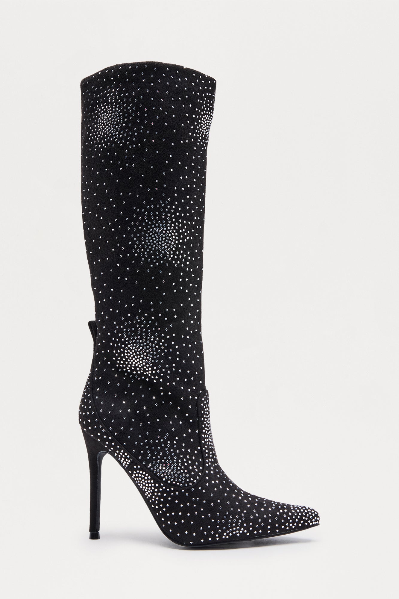 Blaze Rhinestone Stiletto Boots - Black