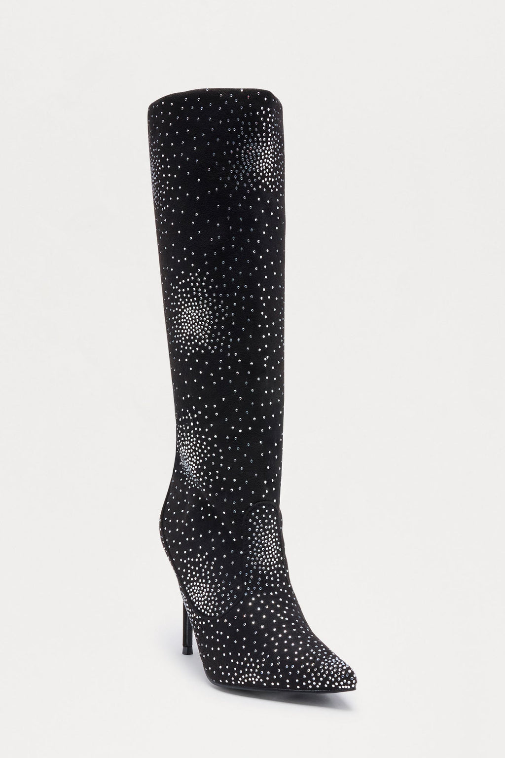 Blaze Rhinestone Stiletto Boots - Black