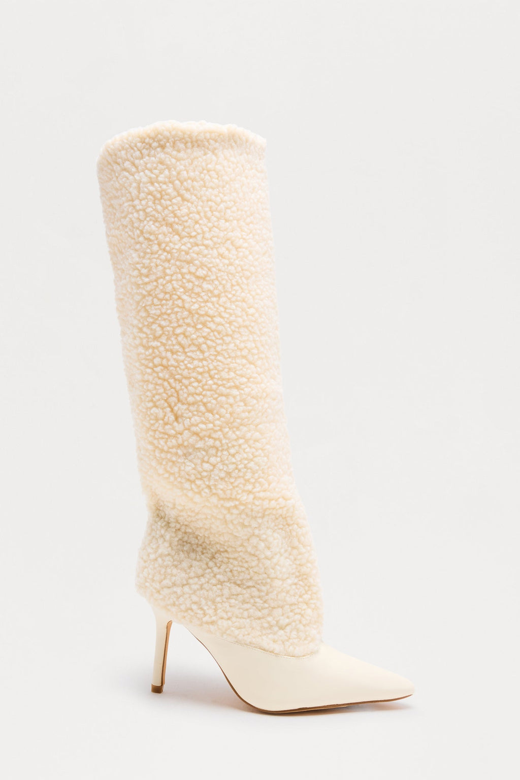 Winnipeg Sherpa Knee High Boots - Cream