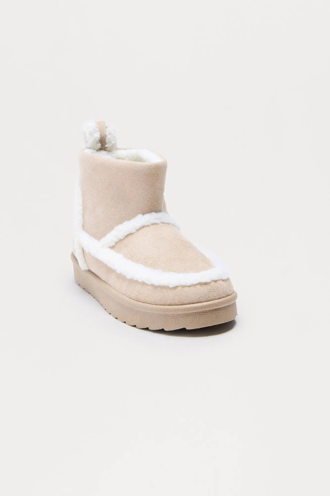 Rockies Fur Trim Booties - Nude 