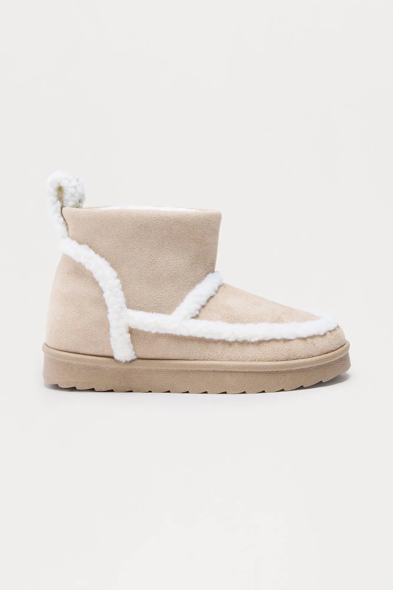 Rockies Fur Trim Booties - Nude 