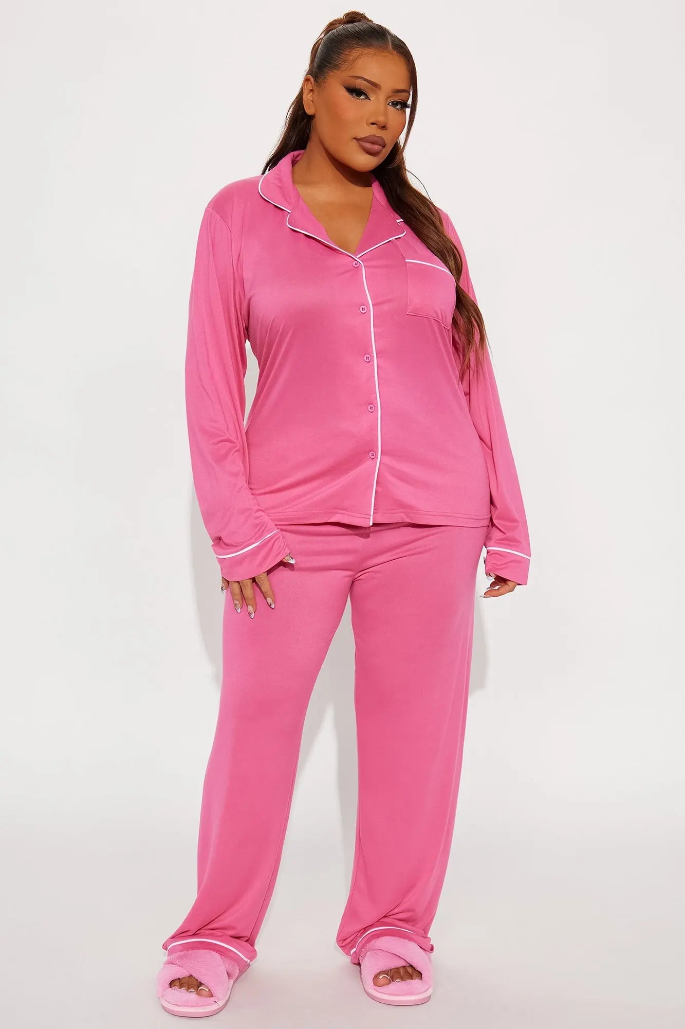 In The Morning PJ Pant Set - Hot Pink 