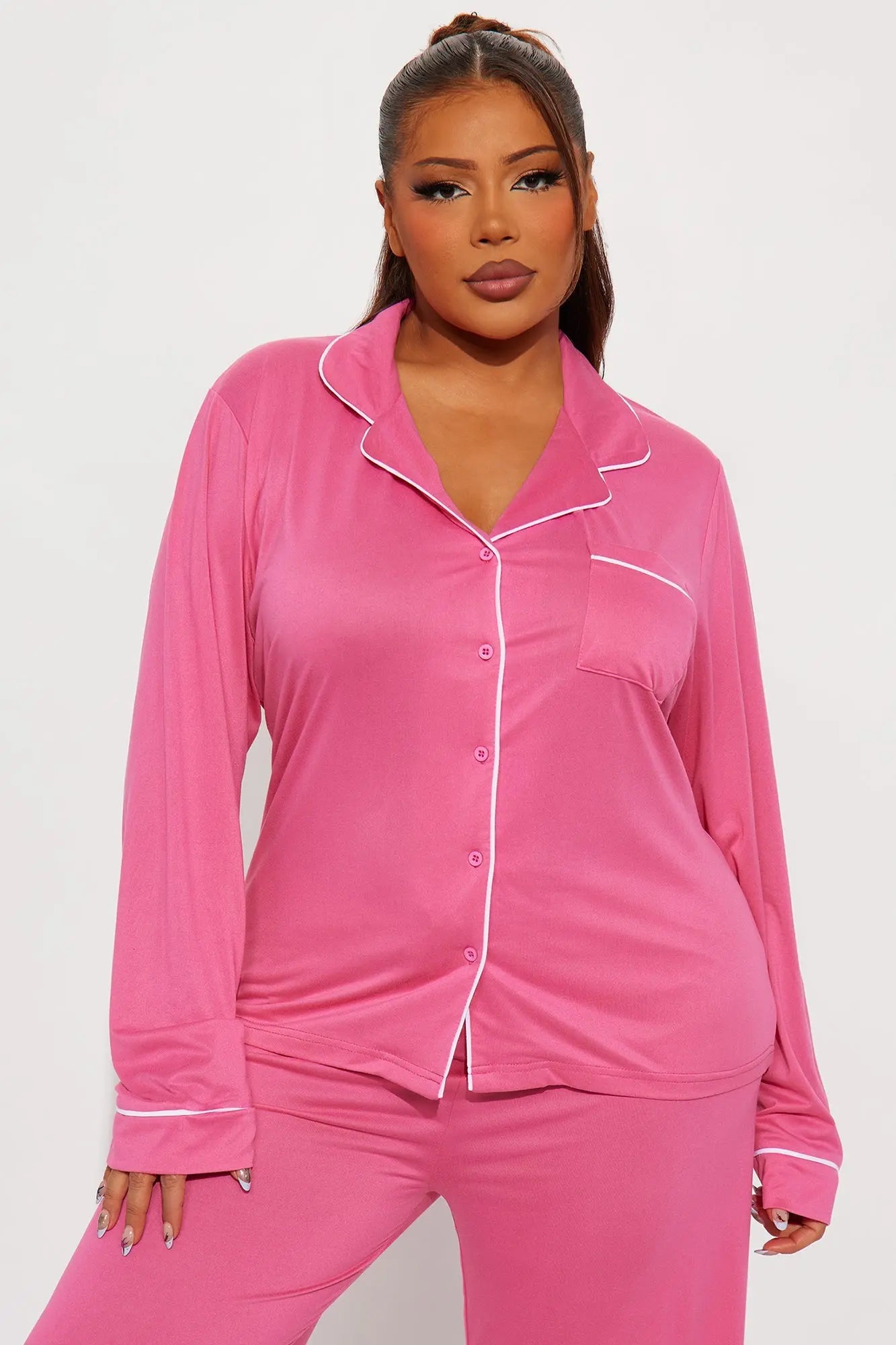 In The Morning PJ Pant Set - Hot Pink 