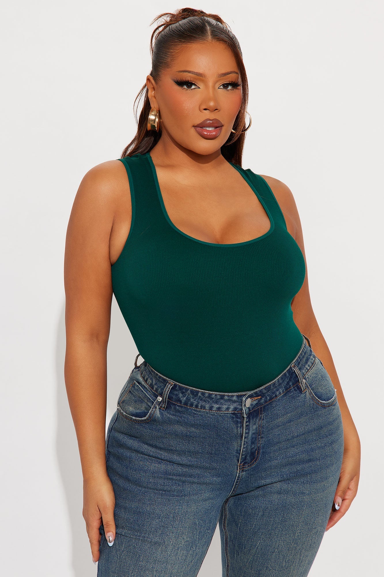 Cindy Seamless Bodysuit - Hunter Green