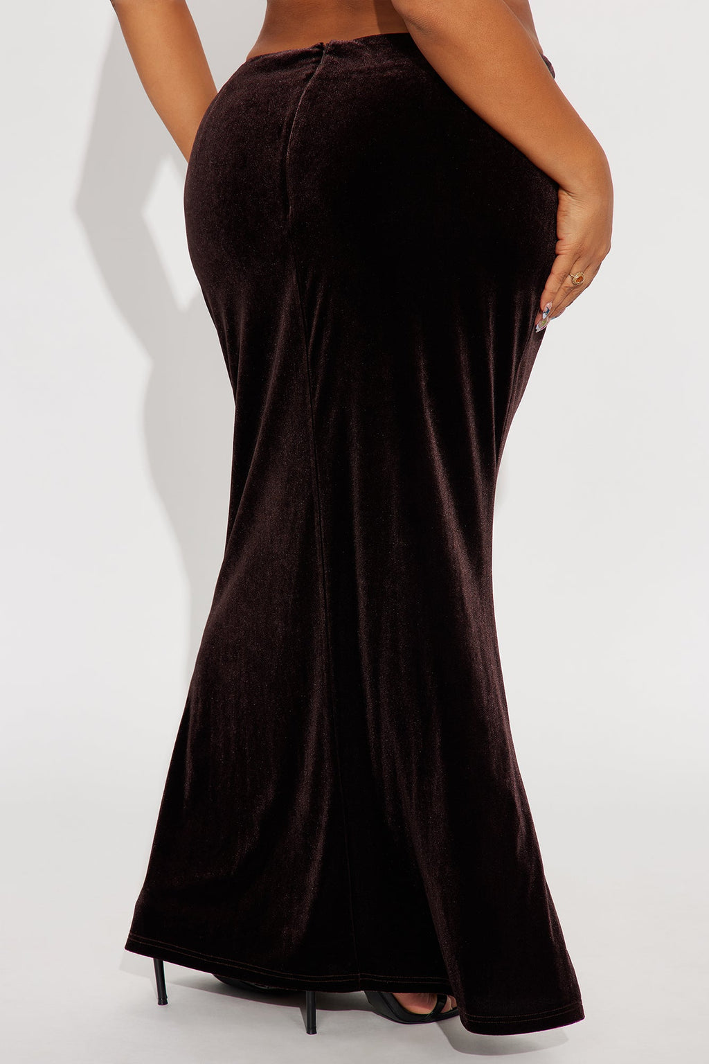 Ramona Velvet Mermaid Maxi Skirt - Chocolate