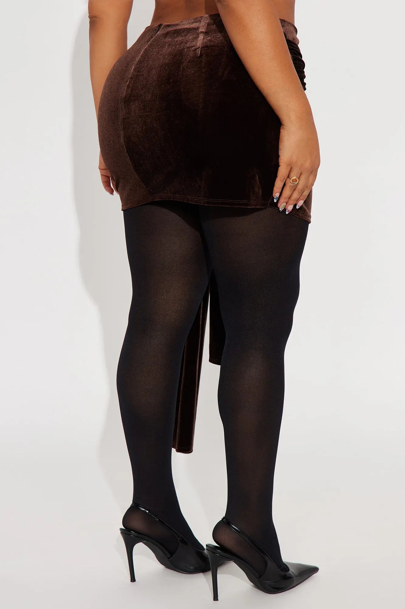 A Velvet Affair Micro Mini Skirt - Chocolate 