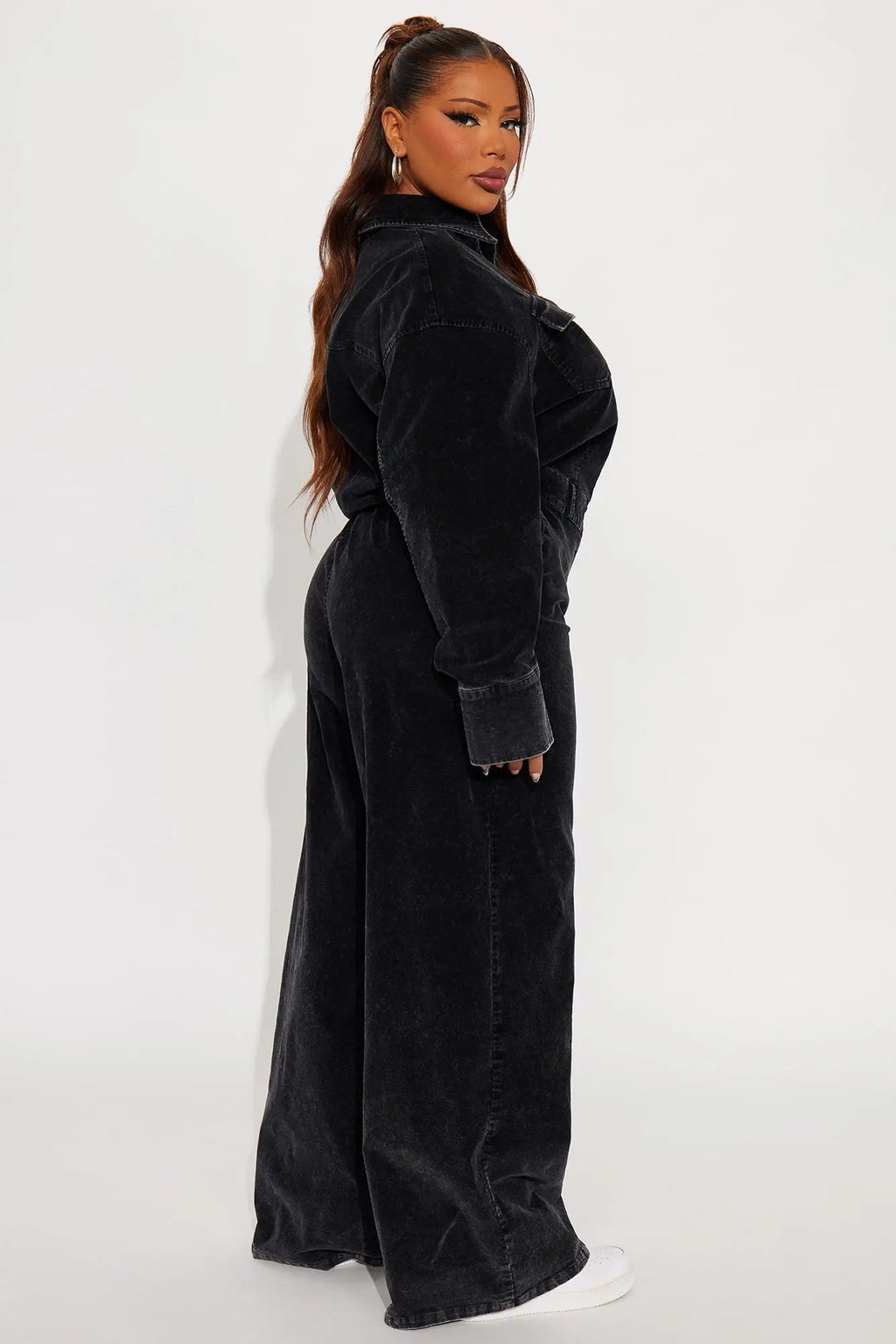 Ready For Anything Washed Corduroy Jumpsuit - Black 