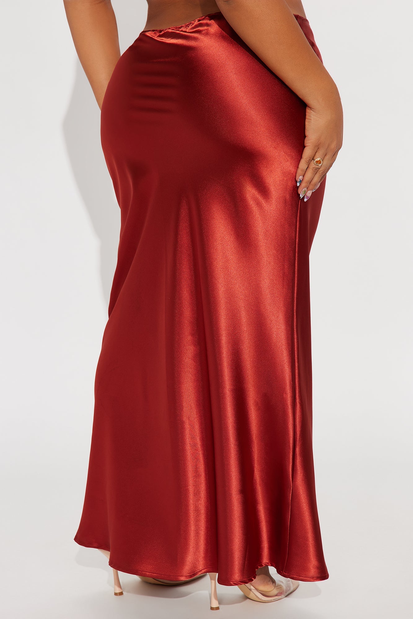 Sierra Tie Waist Satin Maxi Skirt - Copper