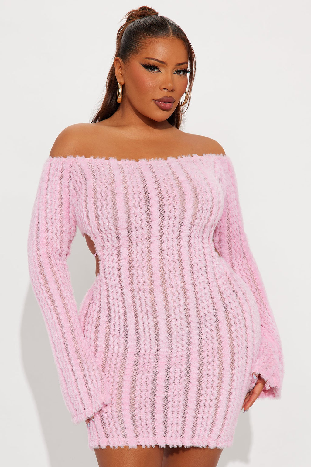 Tall It's My World Sweater Micro Mini Dress - Pink