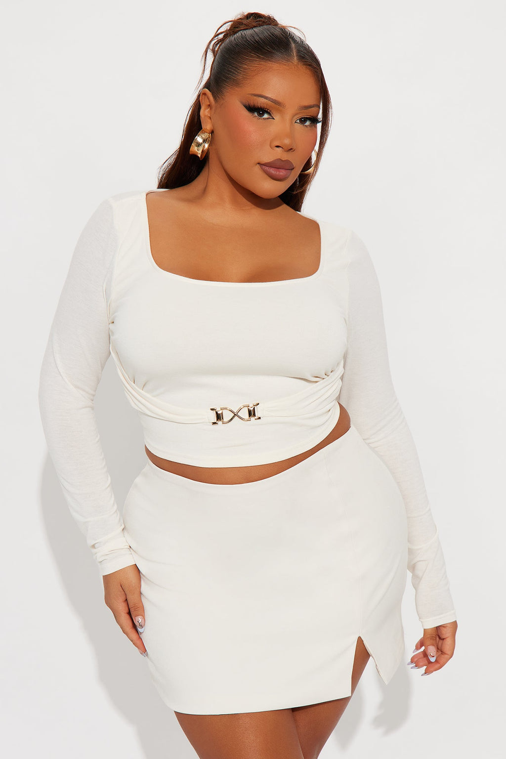 Cece Long Sleeve Top - Ivory