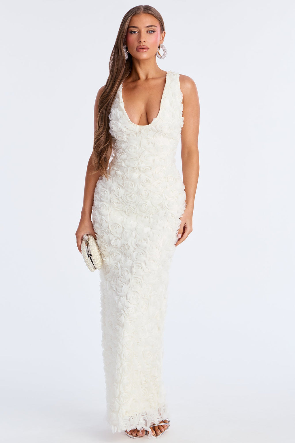 Susan Floral Maxi Gown - Cream