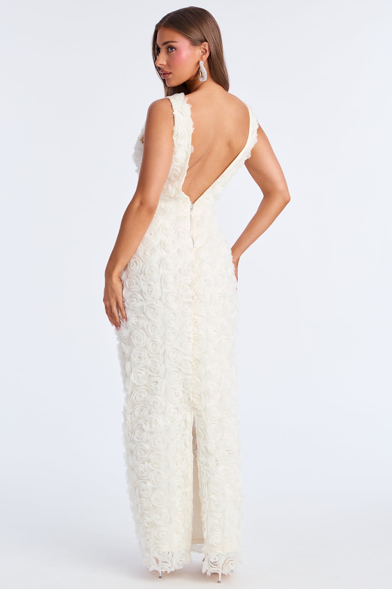 Susan Floral Maxi Gown - Cream