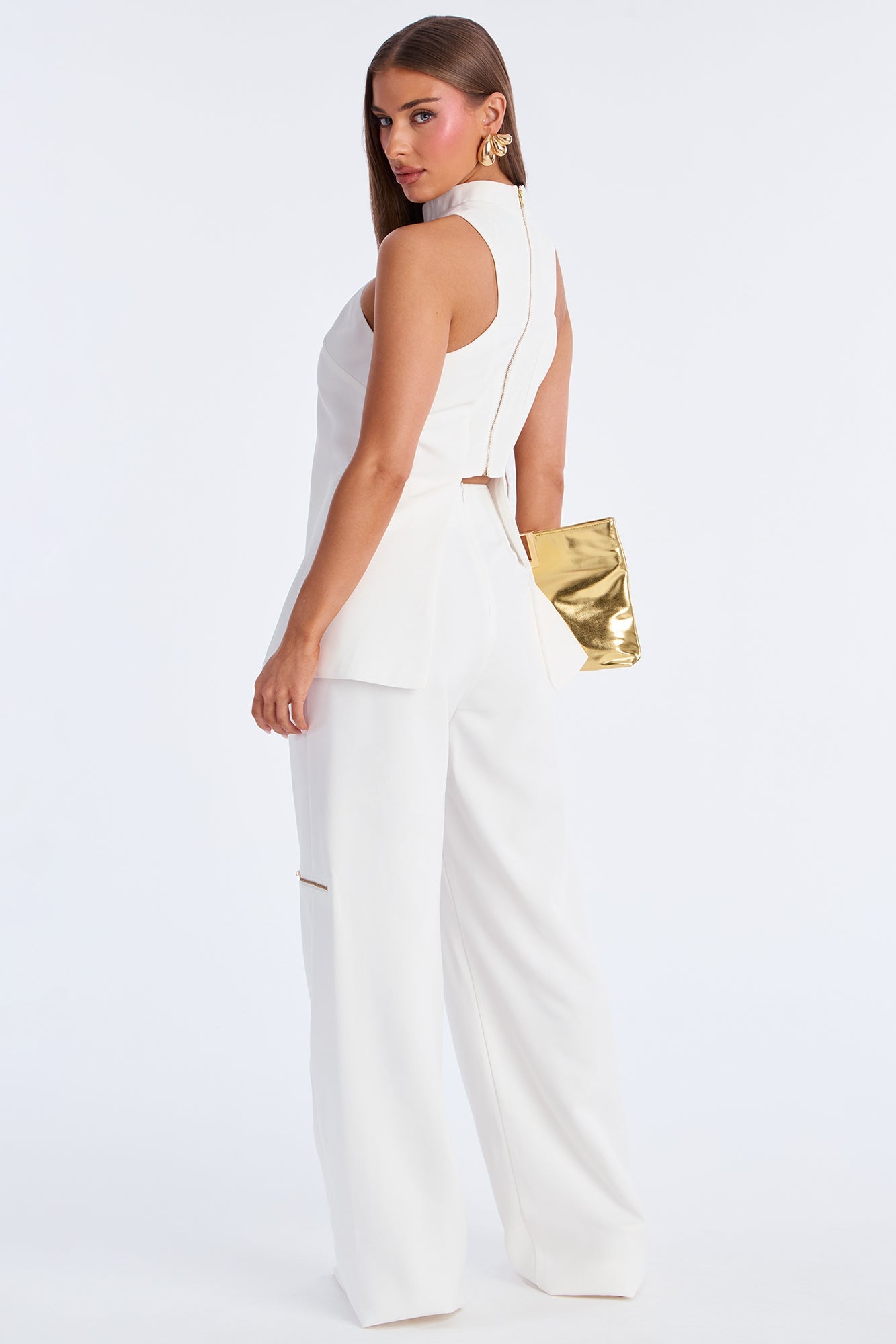 Divine Standard Halter Pant Set - White 