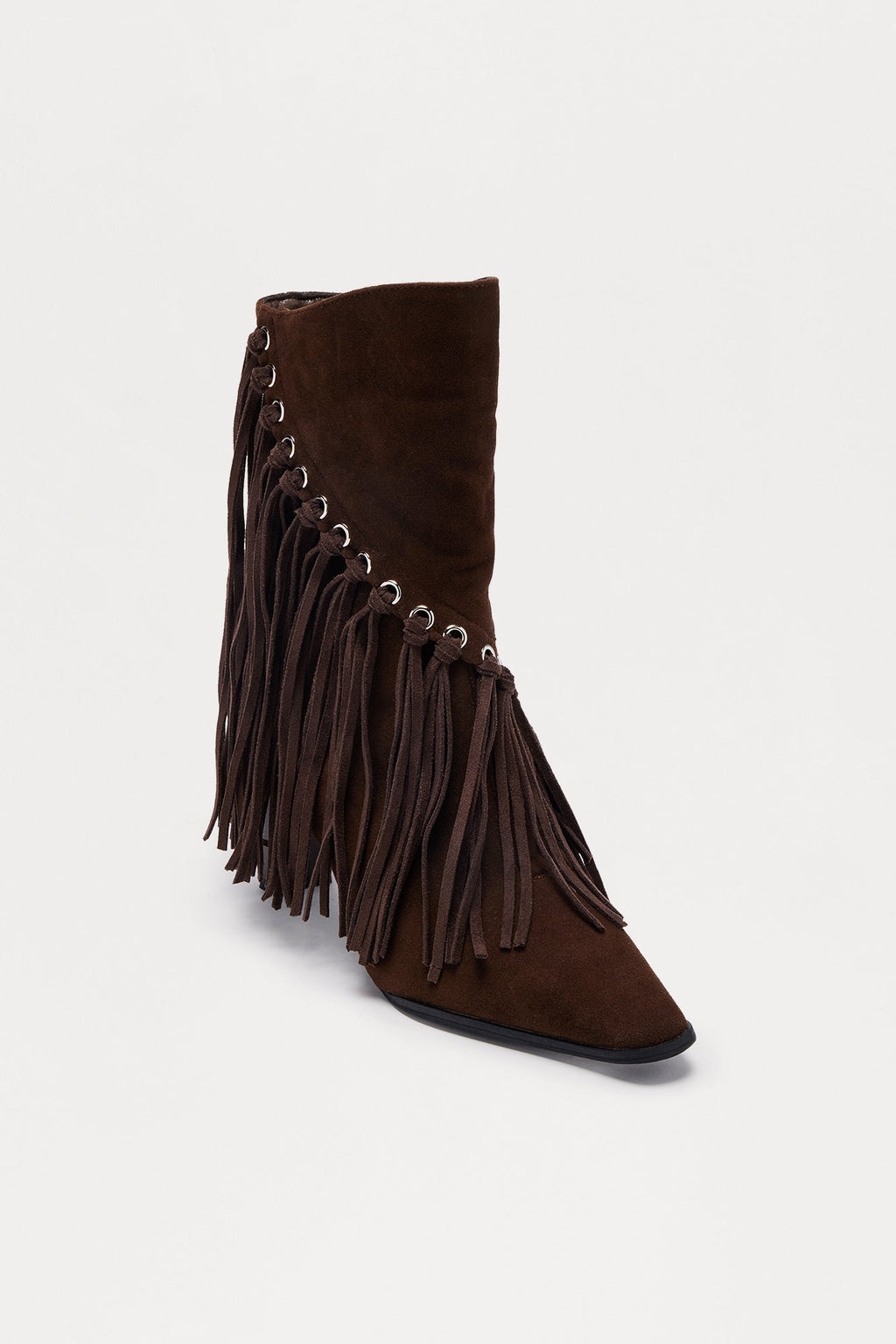 Dolly Fringe Booties - Chocolate
