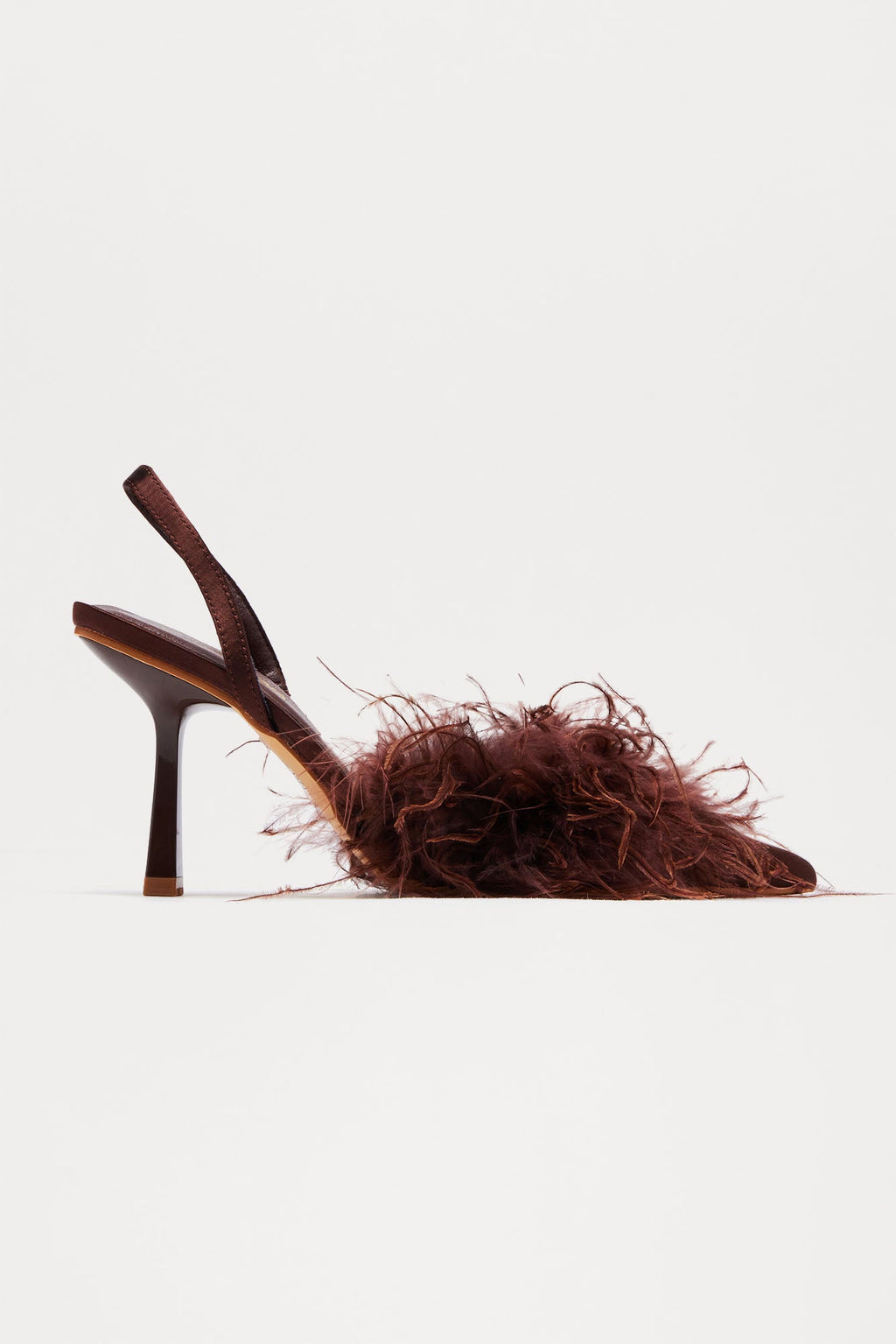 Eli Feather Slingback Pumps - Chocolate