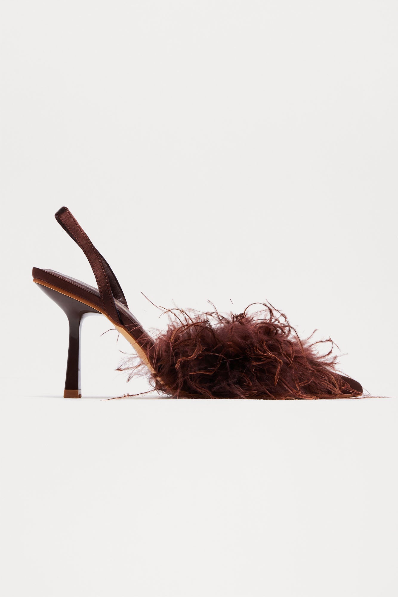 Eli Feather Slingback Pumps - Chocolate