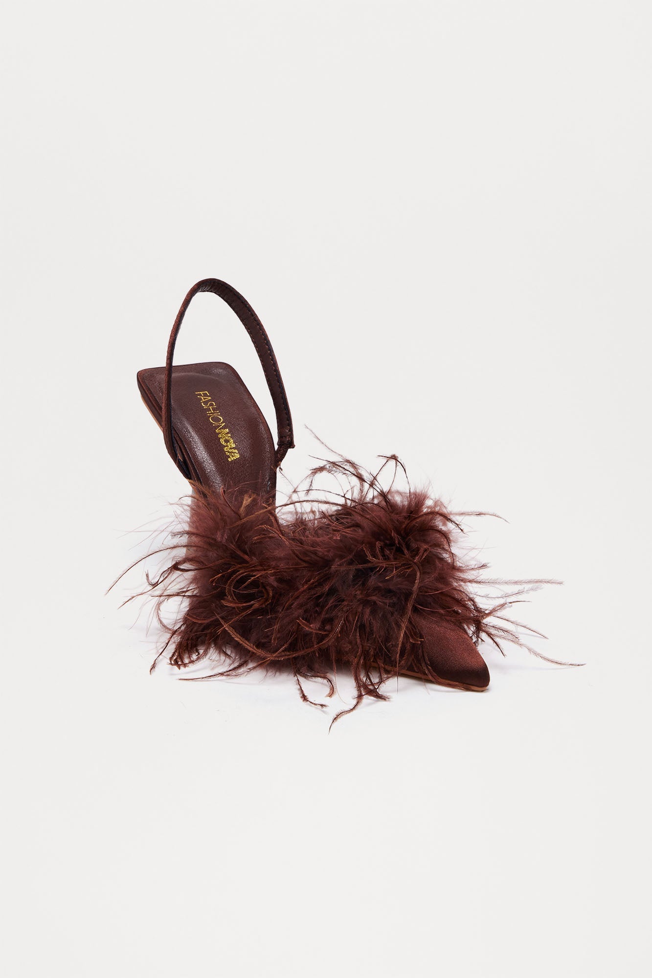 Eli Feather Slingback Pumps - Chocolate