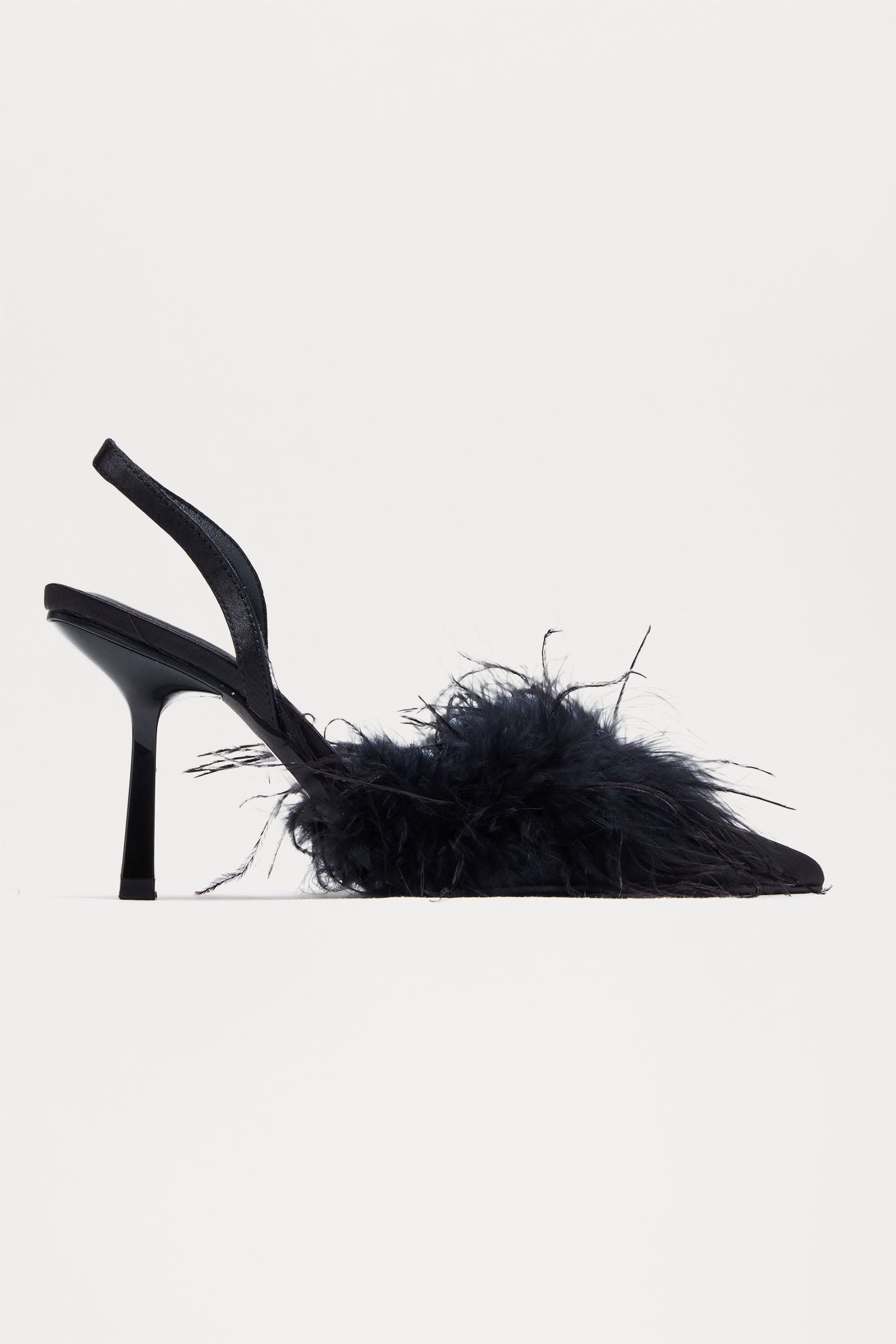 Eli Feather Slingback Pumps - Black
