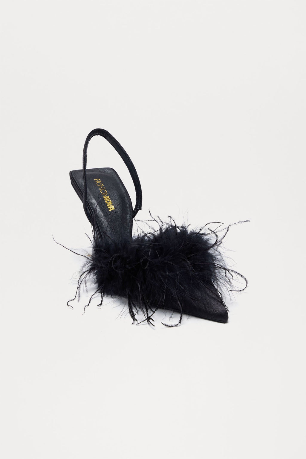 Eli Feather Slingback Pumps - Black