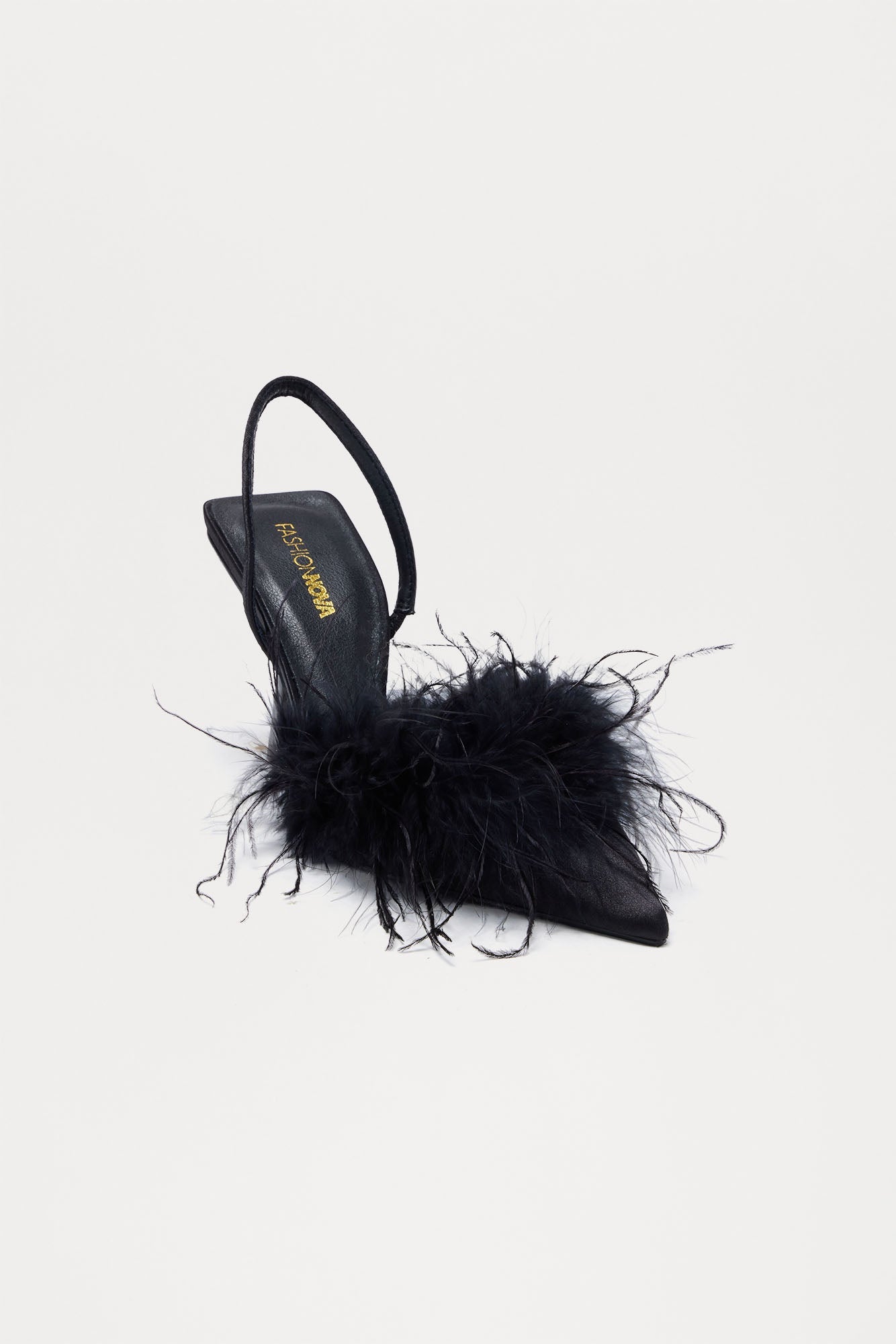 Eli Feather Slingback Pumps - Black