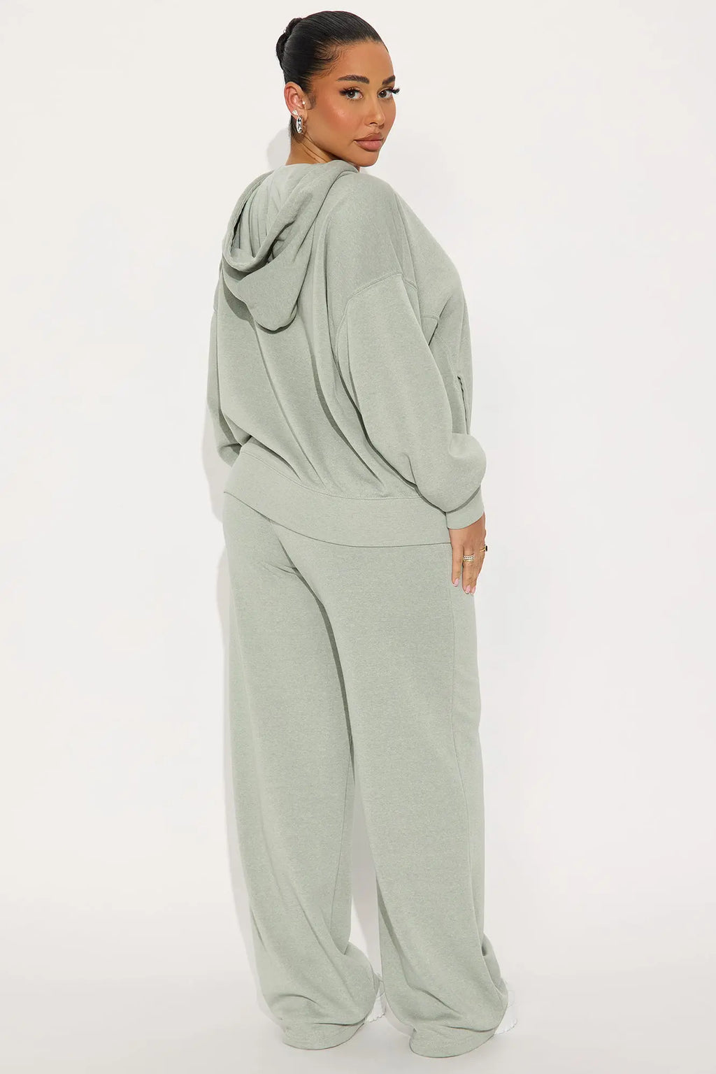 Everyday Ease Washed Fleece Pant Set - Sage 