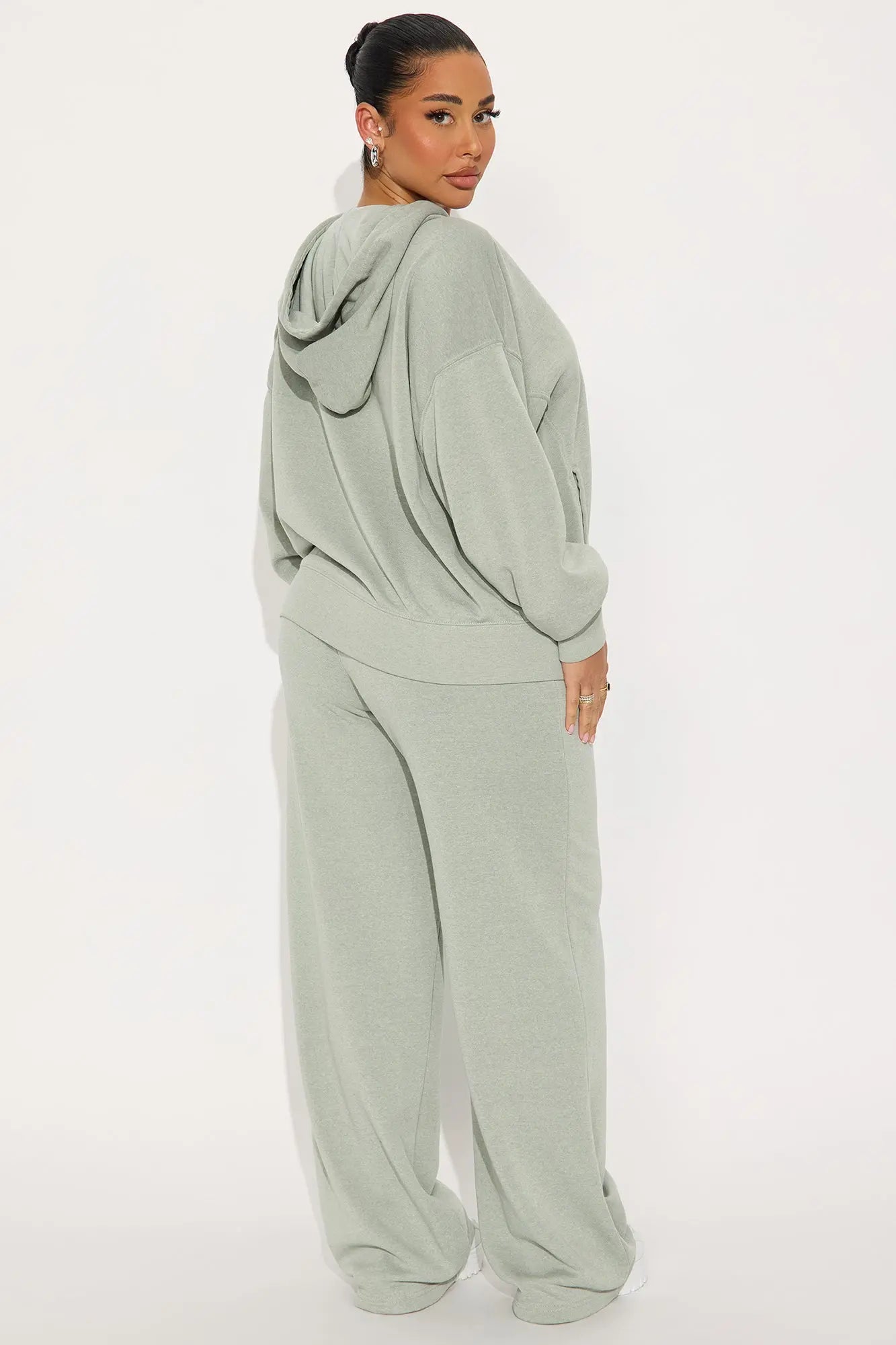Everyday Ease Washed Fleece Pant Set - Sage 