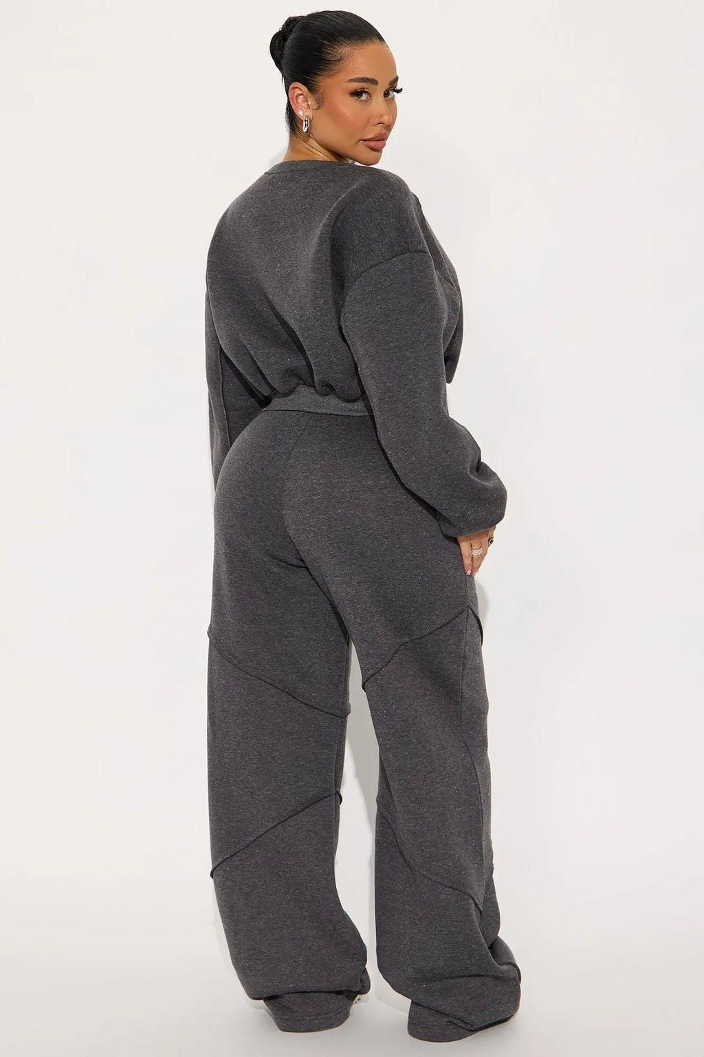 Unwind Time Fleece Pant Set - Charcoal 