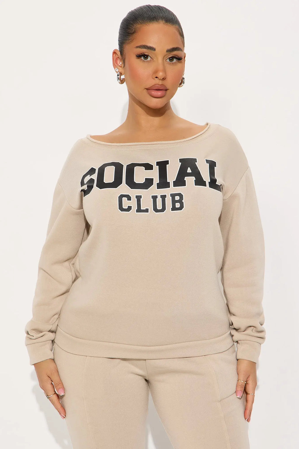 Social Club Fleece Jogger Set - Stone 