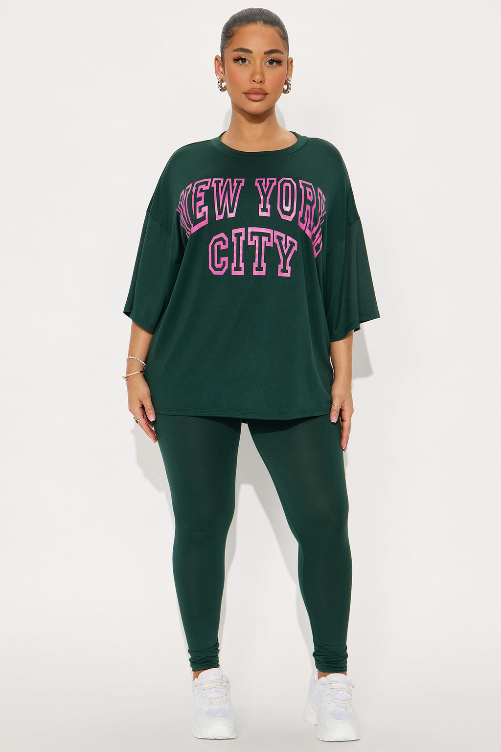 NYC Oversized T-shirt Leggings Set - Hunter
