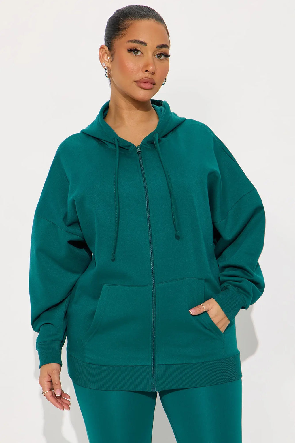 Beckham Zip Up Fleece Pant Set - Hunter 