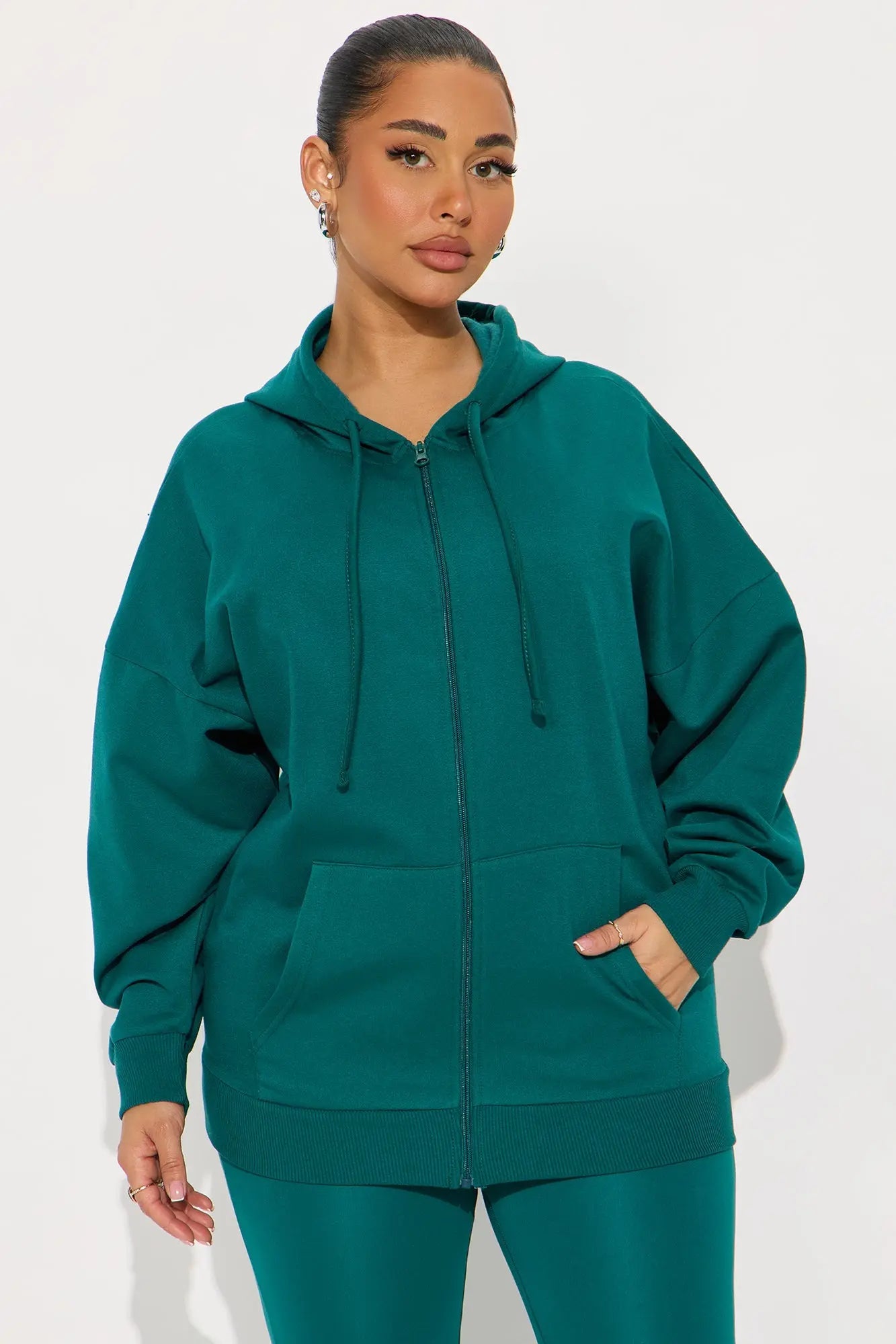 Beckham Zip Up Fleece Pant Set - Hunter 