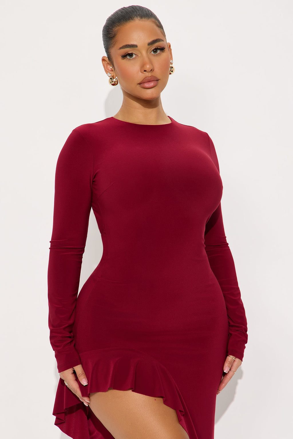 Lose Yourself Backless Maxi Dress - Burgundy 