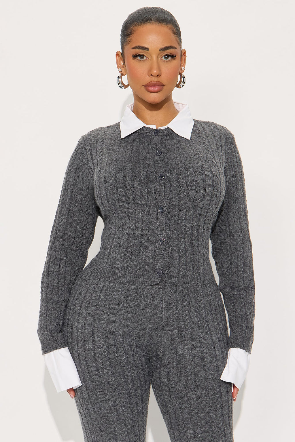 Prep Agenda Sweater Pant Set - Charcoal 
