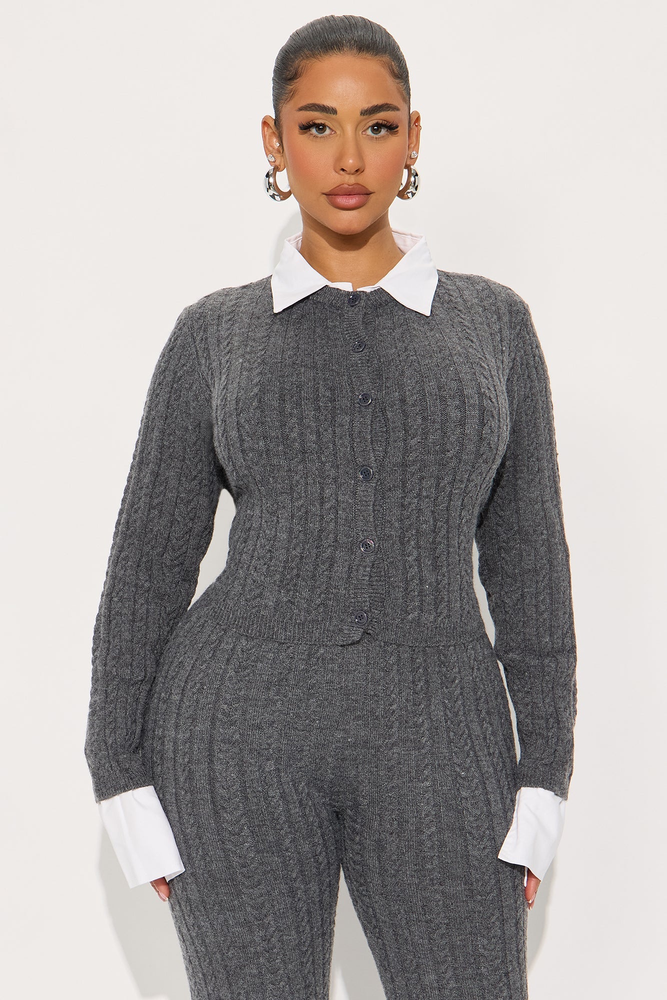 Prep Agenda Sweater Pant Set - Charcoal 