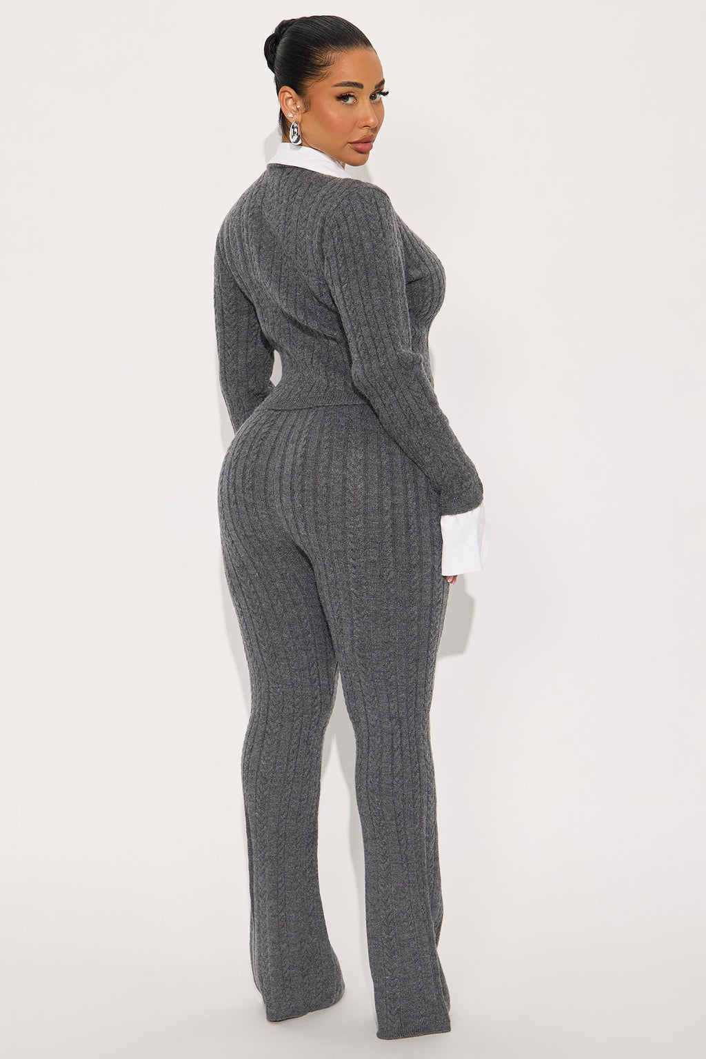 Prep Agenda Sweater Pant Set - Charcoal 