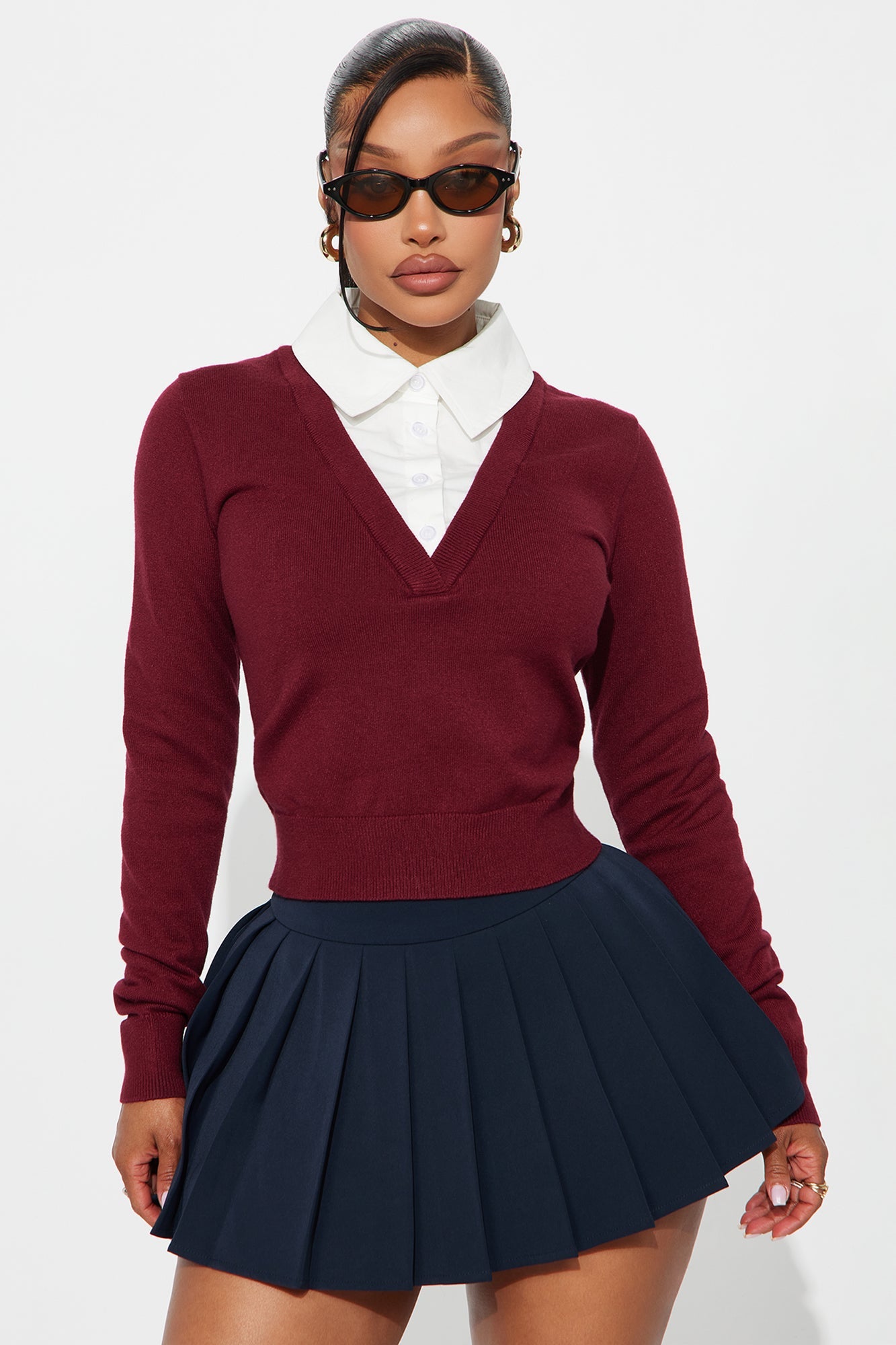 Let's Have A Debate Sweater - Burgundy